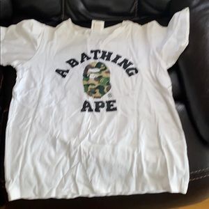 small ladies white bathing ape t-shirt